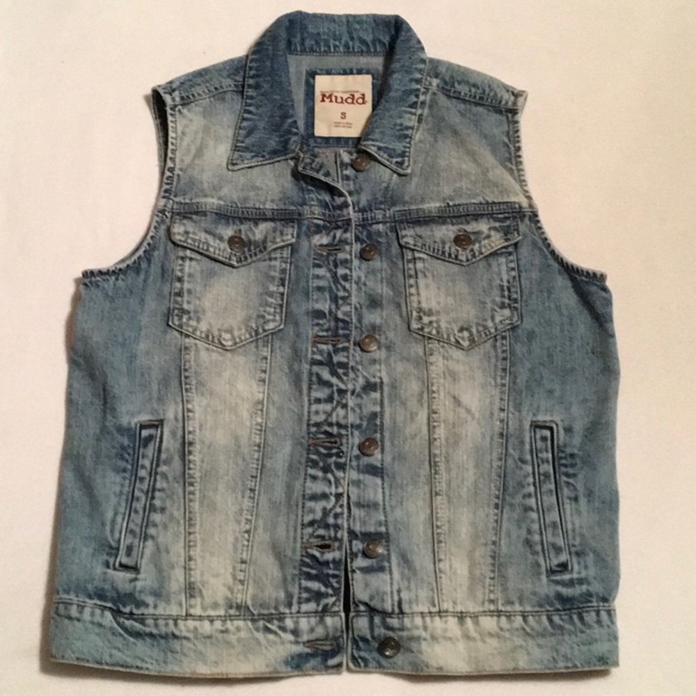 Mudd Denim Oversize Trucker Vest sz S